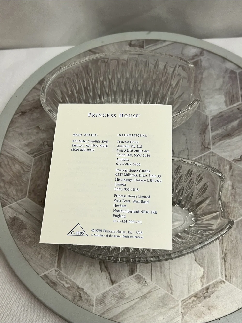 Princess House Highlights Lead Crystal Spoon Fork Holders Set of 2 Germany
